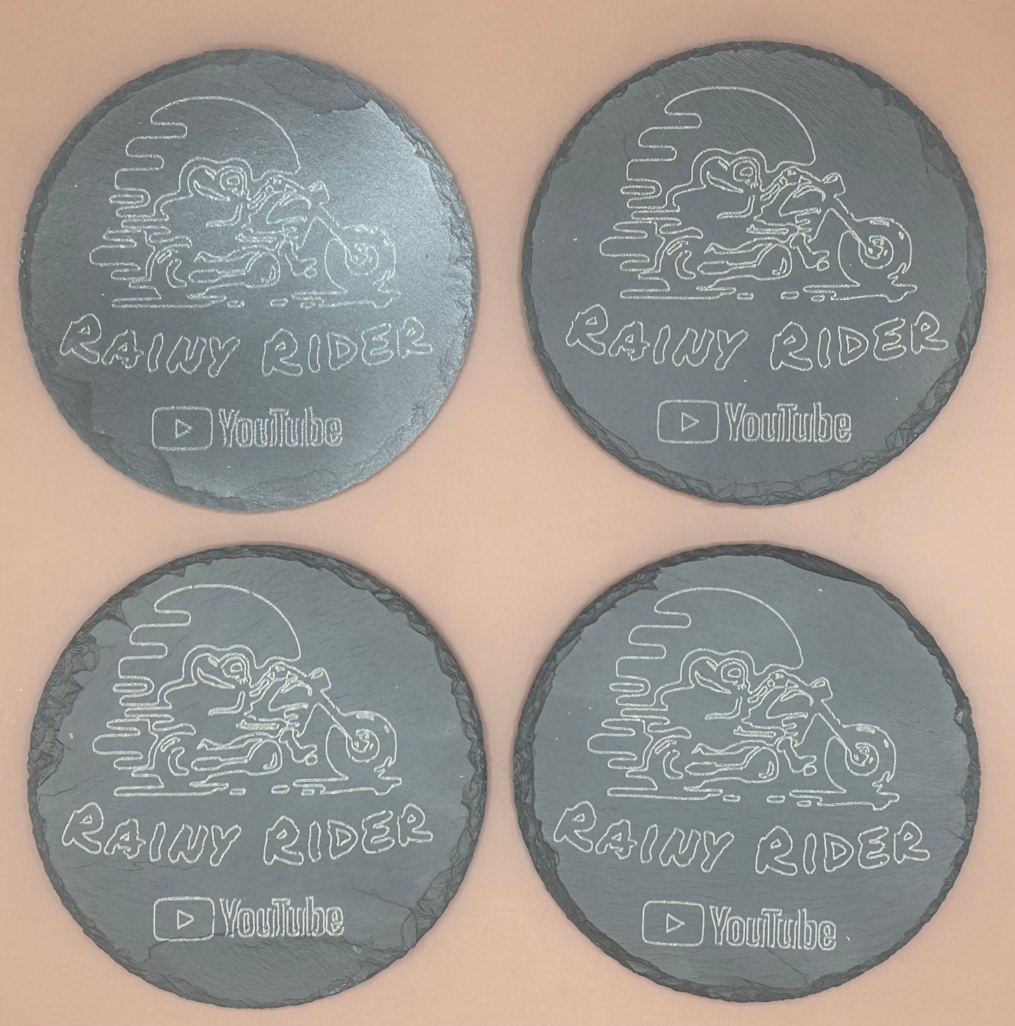 Rainy Rider - YouTube - slate coaster set of 4