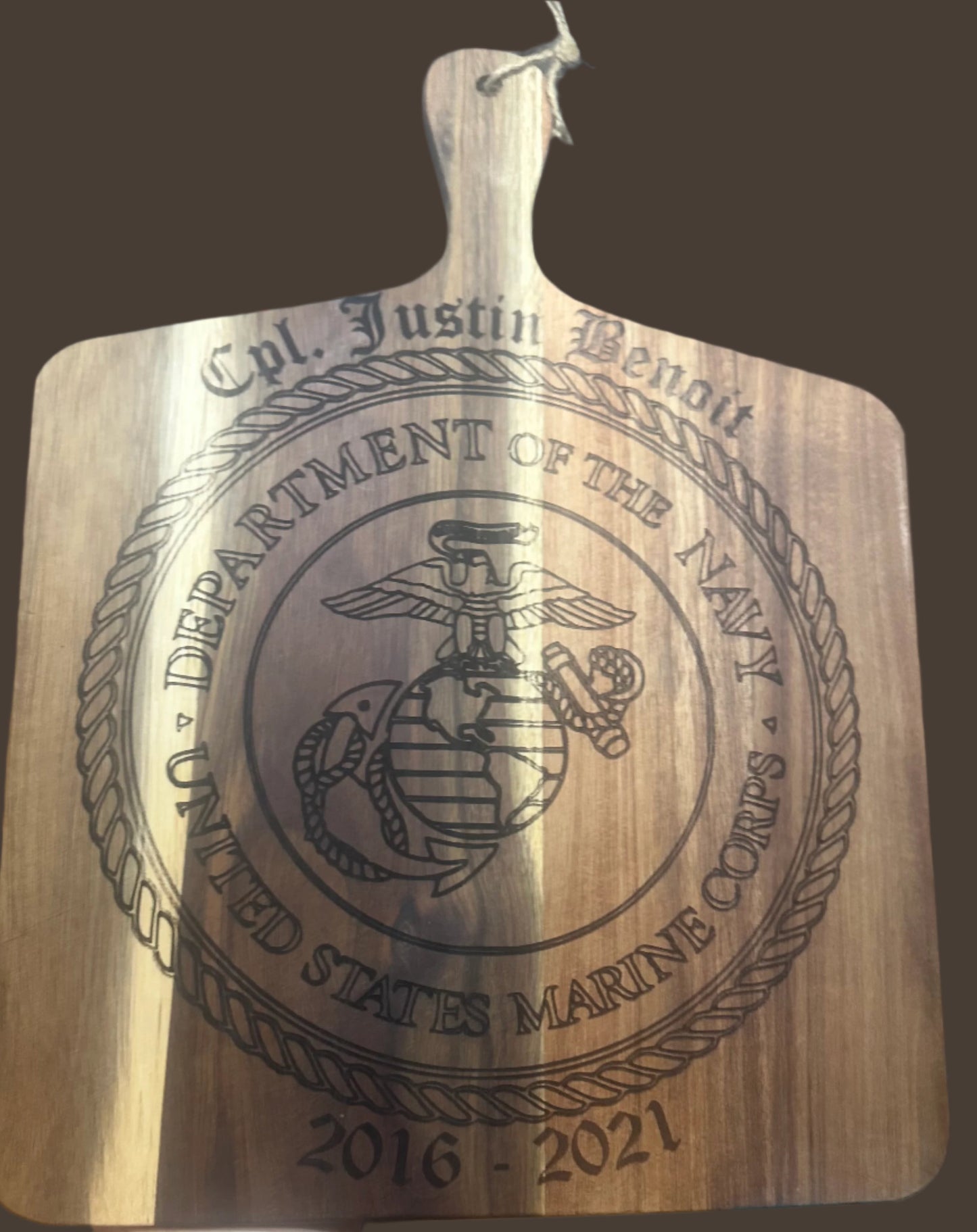 Personalized Military service Acacia wood charcuterie board