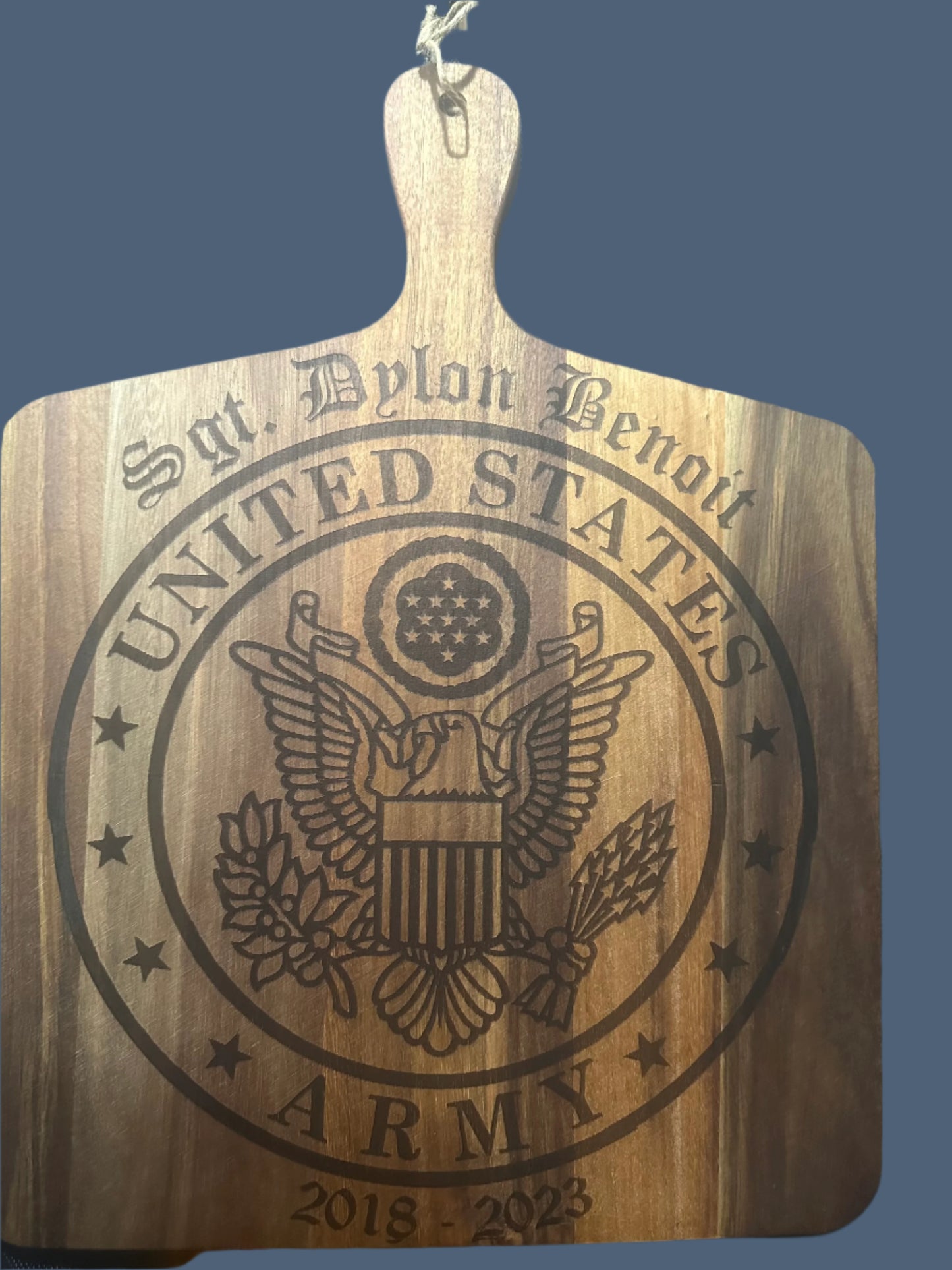 Personalized Military service Acacia wood charcuterie board